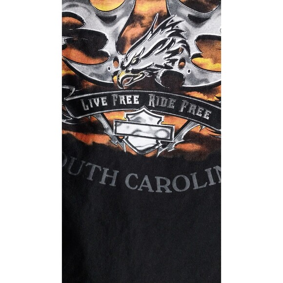 Harley Davidson Motorcycle Myrtle Beach Shirt Size L Black Live Free Ride Free - Picture 7 of 10
